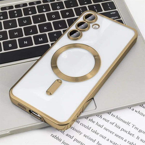 Magnetic Magsafe Plating Clear Case For Galaxy S24