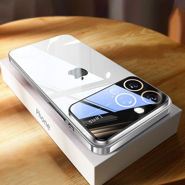Luxury Plating Hard PC Glass Lens Case for iPhone 13 Pro