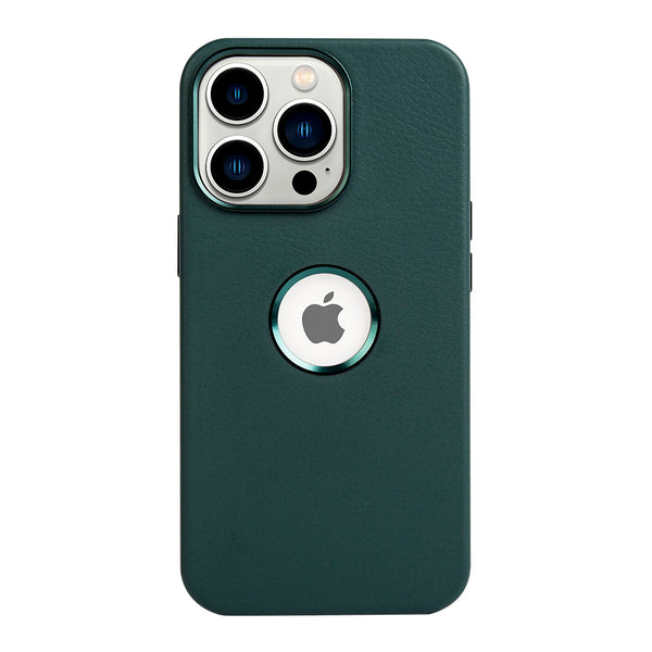 Genuine Leather Logo Cut Case For iPhone 13 Pro Max