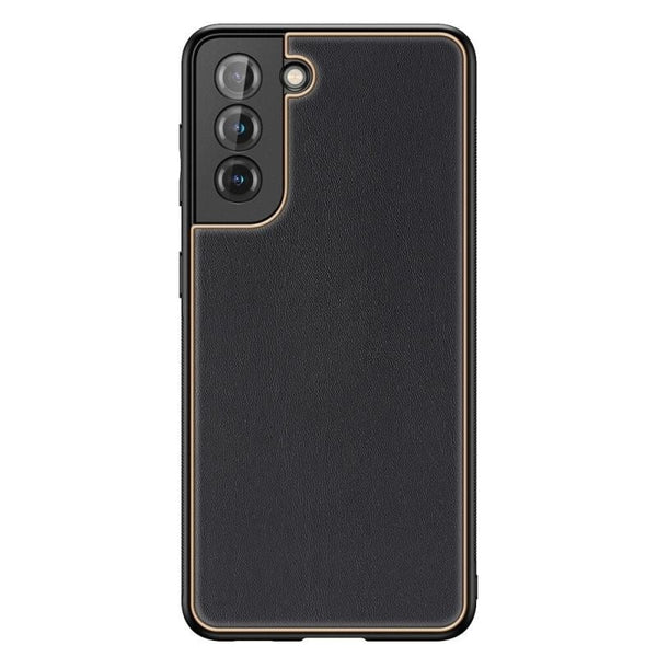 Gold Electroplated Leather Case for Galaxy S21 Plus