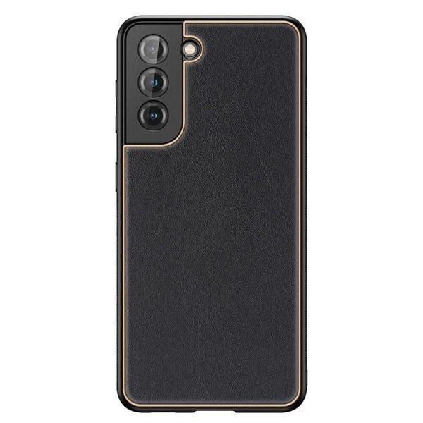 Gold Electroplated Leather Case for Galaxy S21 FE 5G