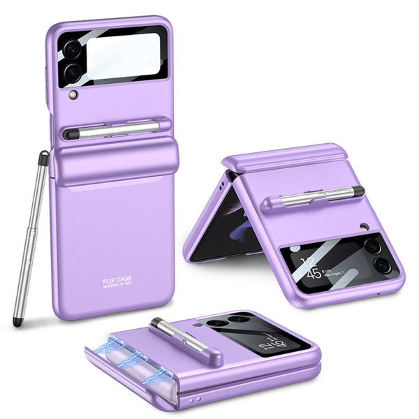 Matte Hard Hinge Protection Case With Pen for Galaxy Z Flip3