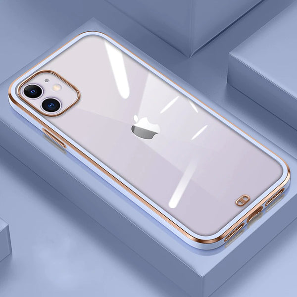 Gold Electroplated Transparent Case for iPhone 12